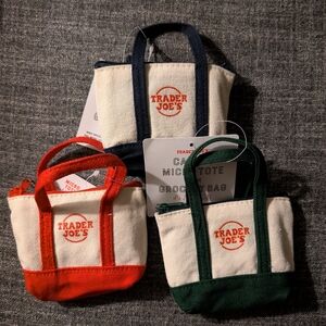 Mini Tote Bag Set - Red, Green, and Blue